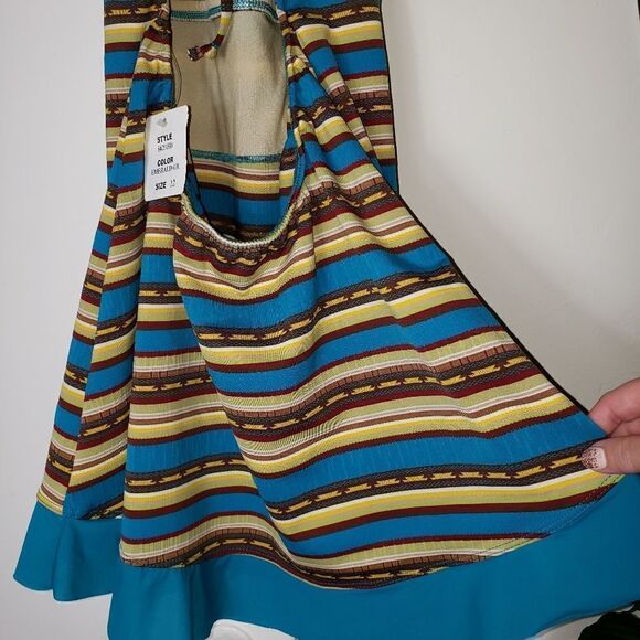 Mainstream Striped Halter Swimdress - Picture 8 of 9